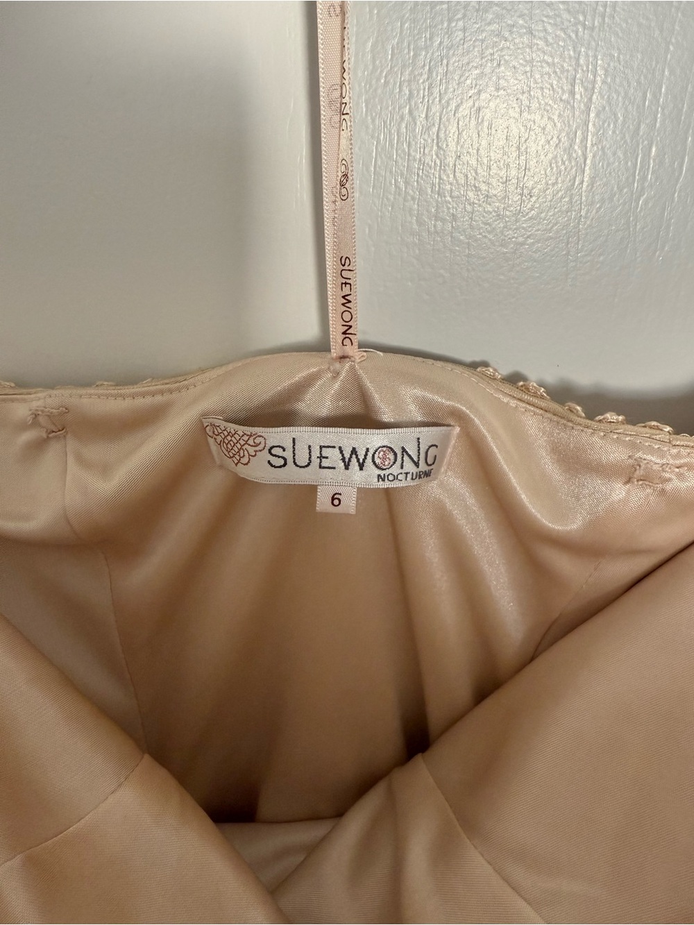 Sue Wong Nocturne Nude Tan Beaded Dress Size 6 - Picture 7 of 9